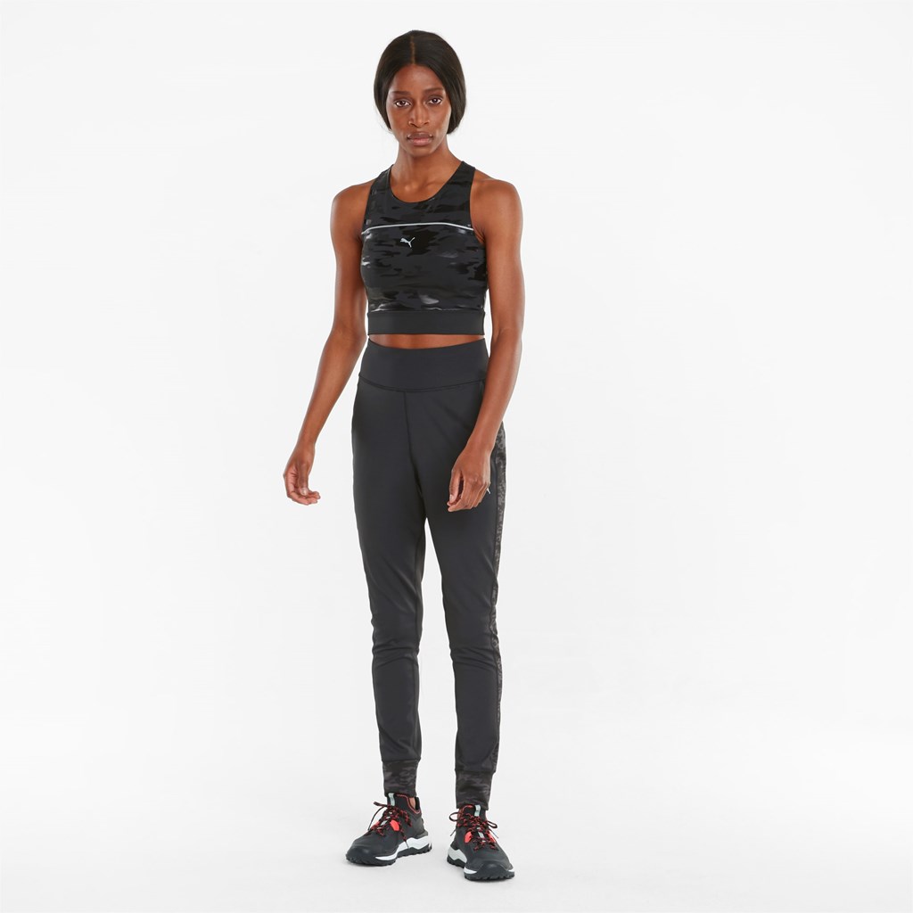 Tank Tops Puma High Shine Cropped Course Femme Noir | 6745219-YZ