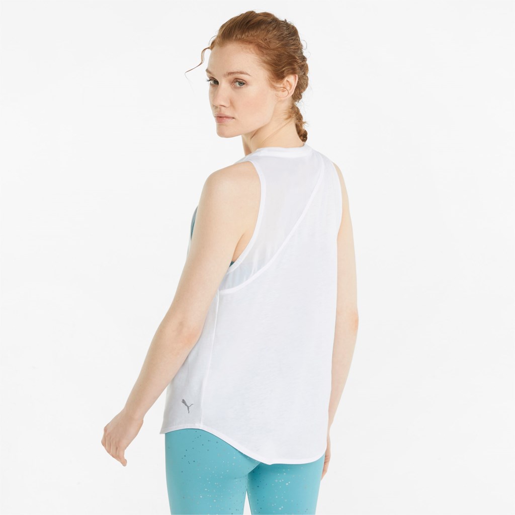 Tank Tops Puma Stardust Crystalline Course Femme Blanche | 7549608-EW