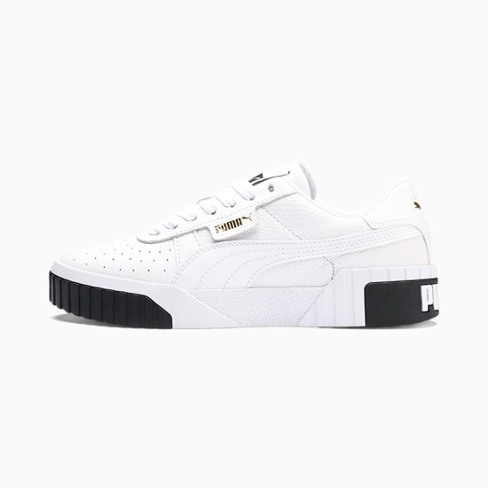 Baskets Puma Cali Femme Blanche Noir | DPYNQ0876