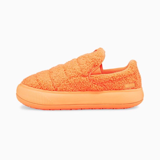 Baskets Puma Suede Mayu Slip-On Teddy Femme Neon Citrus | 0468215-DB