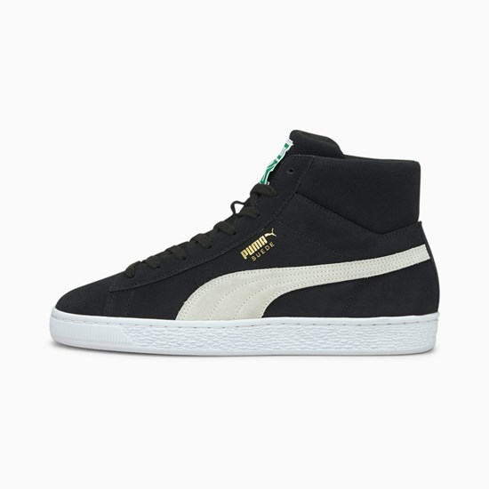 Baskets Puma Suede Mid XXI Femme Noir Blanche Vert | VIMWB7052