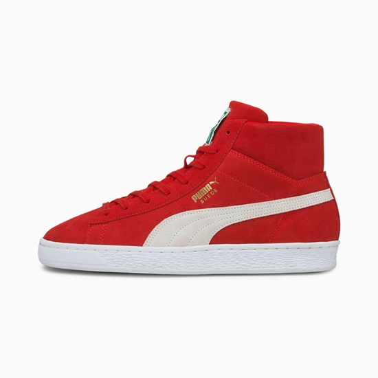 Baskets Puma Suede Mid XXI Femme Rouge Blanche | UERLB6149