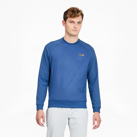 Chandails Puma EGW CLOUDSPUN PM Golf Crewneck Homme Bleu | RGDQK2501