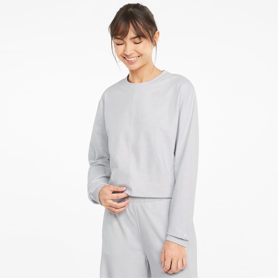 Sweatshirt Puma CLOUDSPUN Crew Neck Course Femme Nimbus Cloud Heather | TIHR05436